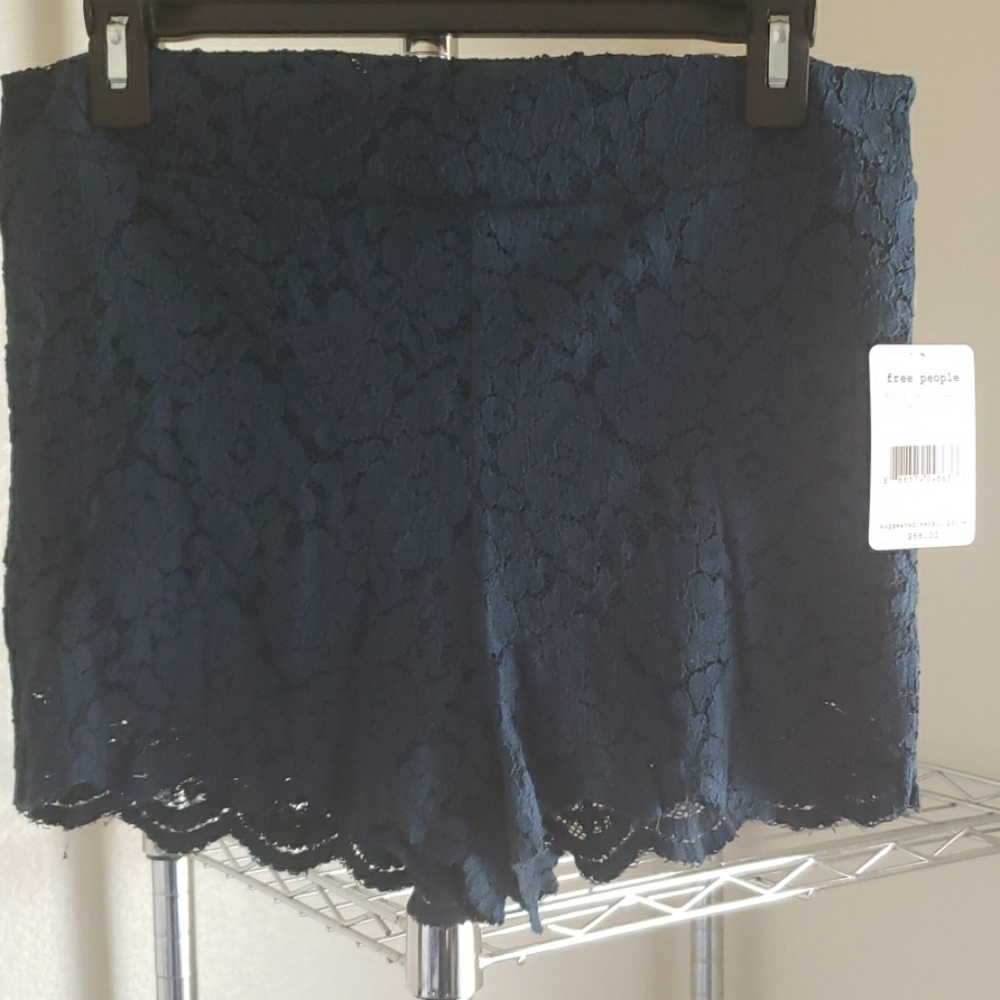 Lace shorts.  Midnight blue.